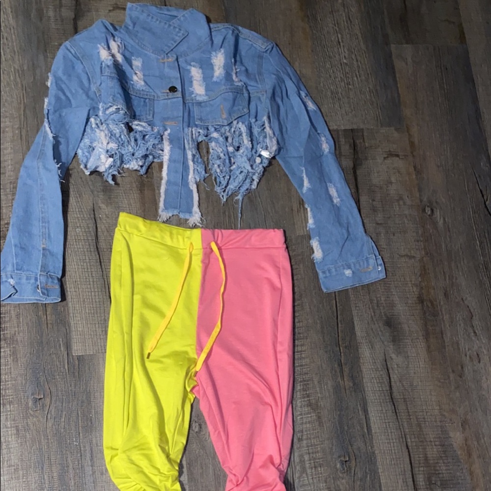 Crop jacket + stack leggings
